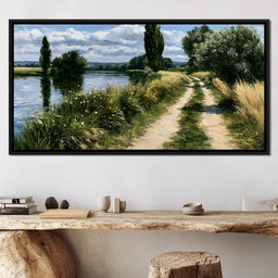 Walking Towards The Summer Riverbank - NicheCanvas