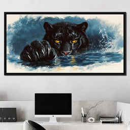 Panther's Luminous Gaze - NicheCanvas