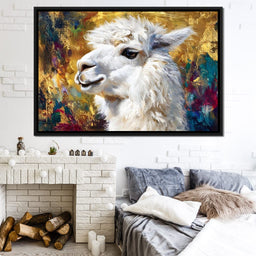 Golden Llama Portrait Glow - Neal Hackett - NicheCanvas