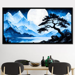 Moonlit Tranquil Peakscape - NicheCanvas