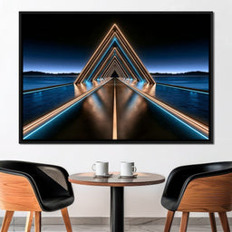 Infinite Path Toward The Neon Horizon - NicheCanvas