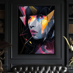 Neon Prism Portrait of Muse - NicheCanvas