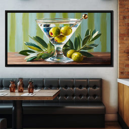 Olive Martini Still Life Delight - NicheCanvas