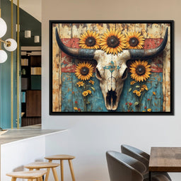 Sunflower Skulls Vintage Charm - NicheCanvas