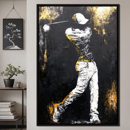 Golf Profile in Black - NicheCanvas