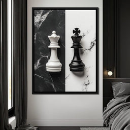 Duality of Kings Chess Contrast - NicheCanvas