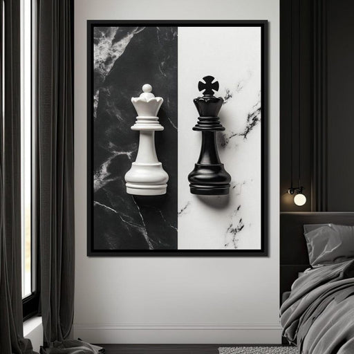 Duality of Kings Chess Contrast Canvas Print