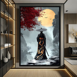 Samurai Moonlight Reverie - NicheCanvas