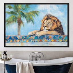 Lion Oasis Tranquility - NicheCanvas