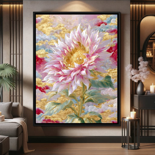 Golden Petals in Celestial Bloom Canvas Print