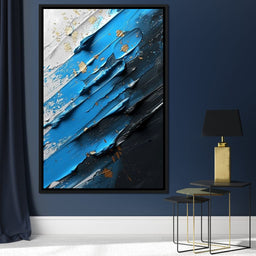 Sapphire Currents Goldleaf Flow - NicheCanvas