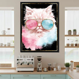 Cool Cat Sunglasses Portrait - NicheCanvas