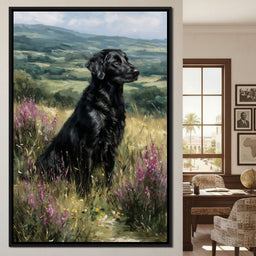 Black Labrador Meadow Sentinel - NicheCanvas