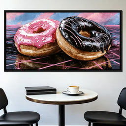Cosmic Confectionery Over Neon Grids - NicheCanvas