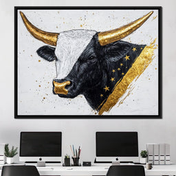 Golden Star Bull Elegance - NicheCanvas