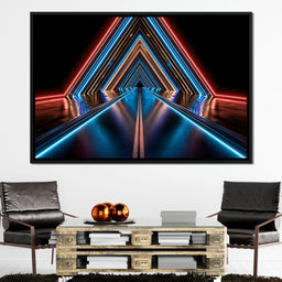 Neon Velocity Through The Infinite Corridor - NicheCanvas