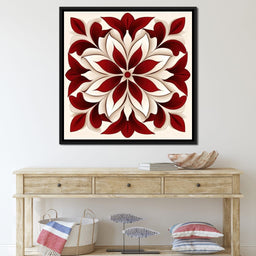 Crimson And Bone Medallion - TooplesArt - NicheCanvas