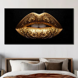 Golden Lips Elegance Illumination - NicheCanvas