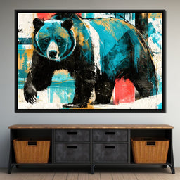 Apex Predator Stride Through Abstract Woods - NicheCanvas