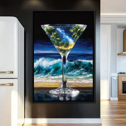 Cosmic Cocktail Island Night - NicheCanvas
