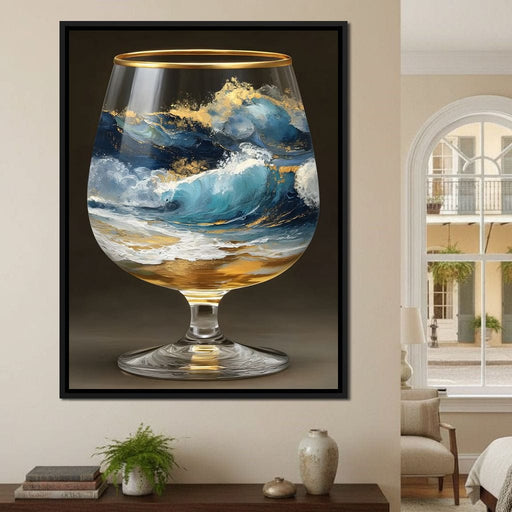 Gilded Ocean Stormglass Scene Canvas Print