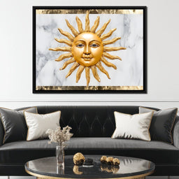 Celestial Golden Sunburst Marble - NicheCanvas