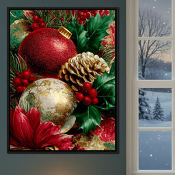 Festive Pine Holly Joyful Noel - NicheCanvas