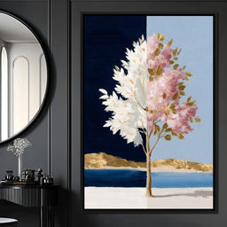 Golden Blossom Day Night Fusion - NicheCanvas