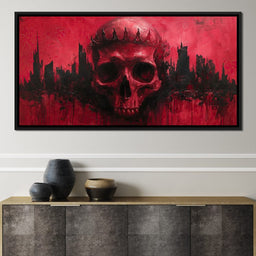 Crowned Skull Over Urban Ruins - NicheCanvas