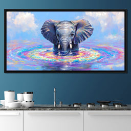 Elephant in Dreamy Waters - NicheCanvas