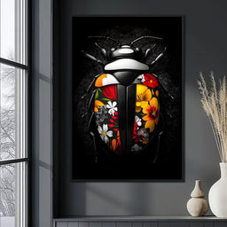 Floral Beetle Kaleidoscope - NicheCanvas