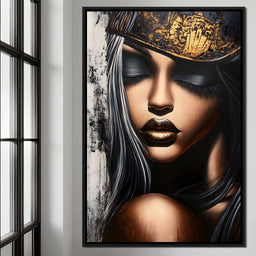 Golden Dreams Portrait Elegance - NicheCanvas