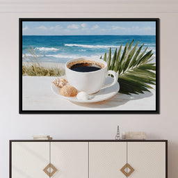 Morning Coffee By The Sea Shore - NicheCanvas