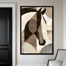 Stallion Reflected Through Geometric Planes - NicheCanvas