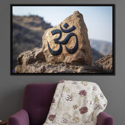 Om Mountain Stone Aum Sign - NicheCanvas