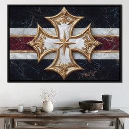 Golden Heritage Cross Emblem - NicheCanvas