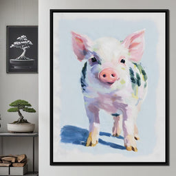 Farmhouse Pastel Piglet Charm - NicheCanvas