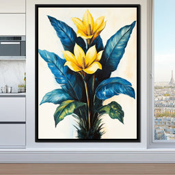 Golden Petals Tropical Elegance - NicheCanvas