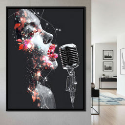 Cosmic Vocalist Neon Kiss - NicheCanvas