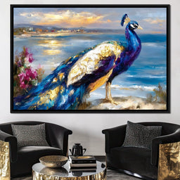 Coastal Peacock Golden Glow - Neal Hackett - NicheCanvas