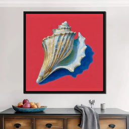 Seashell Symphony on Crimson - NicheCanvas