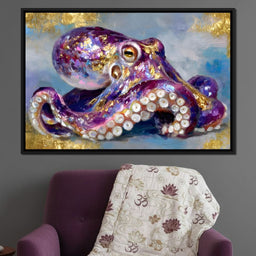 Gilded Violet Octopus Dream - NicheCanvas