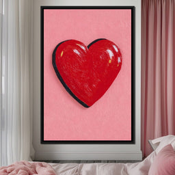 Glossy Red Heart Pop  - NicheCanvas