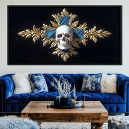 Gilded Skull Baroque Emblem - NicheCanvas