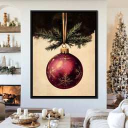 Golden Snowflake Ornament Cheer - NicheCanvas