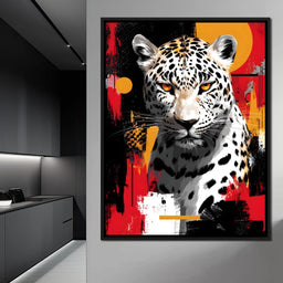Golden Sun Leopard Stare - NicheCanvas