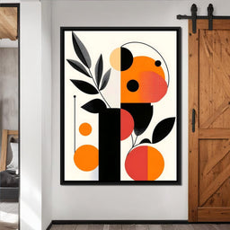 Mid Century Citrus Geometry - NicheCanvas