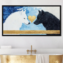 Golden Heart Wolves - NicheCanvas
