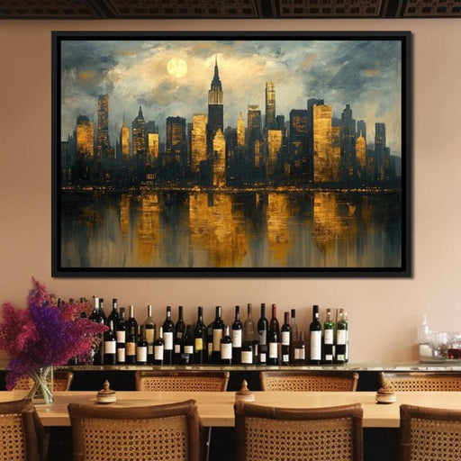 Golden Metropolis Reflection Canvas Print