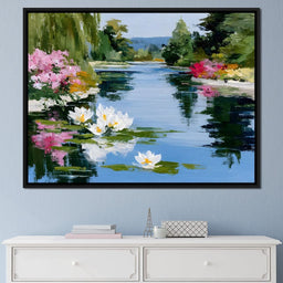 Water Lily Garden Reflection - NicheCanvas